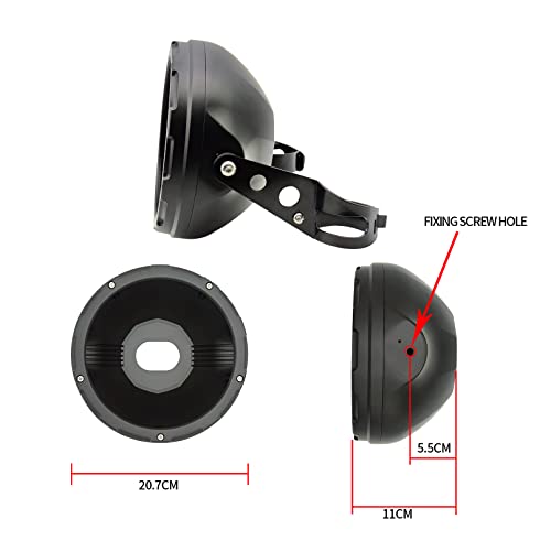 HARPUOU 7 Inch LED Motorcycle Headlight Housing Bucket with Lamp Shell Side Mount Brakcet for Motorcycles with 32MM to 40MM Fork Tubes - Image 2