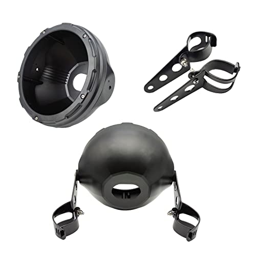 HARPUOU 7 Inch LED Motorcycle Headlight Housing Bucket with Lamp Shell Side Mount Brakcet for Motorcycles with 32MM to 40MM Fork Tubes - Image 3