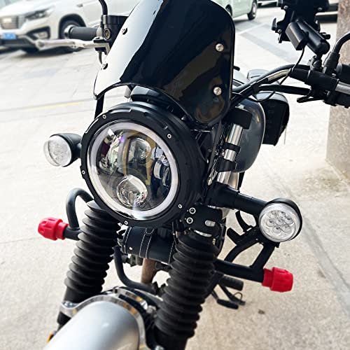 HARPUOU 7 Inch LED Motorcycle Headlight Housing Bucket with Lamp Shell Side Mount Brakcet for Motorcycles with 32MM to 40MM Fork Tubes - Image 5