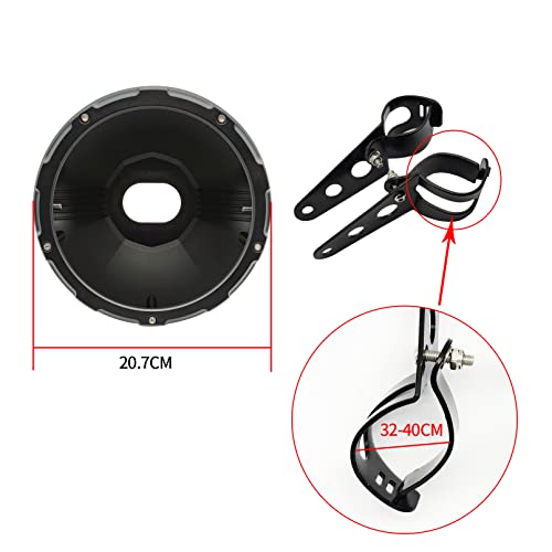 HARPUOU 7 Inch LED Motorcycle Headlight Housing Bucket with Lamp Shell Side Mount Brakcet for Motorcycles with 32MM to 40MM Fork Tubes - Image 4