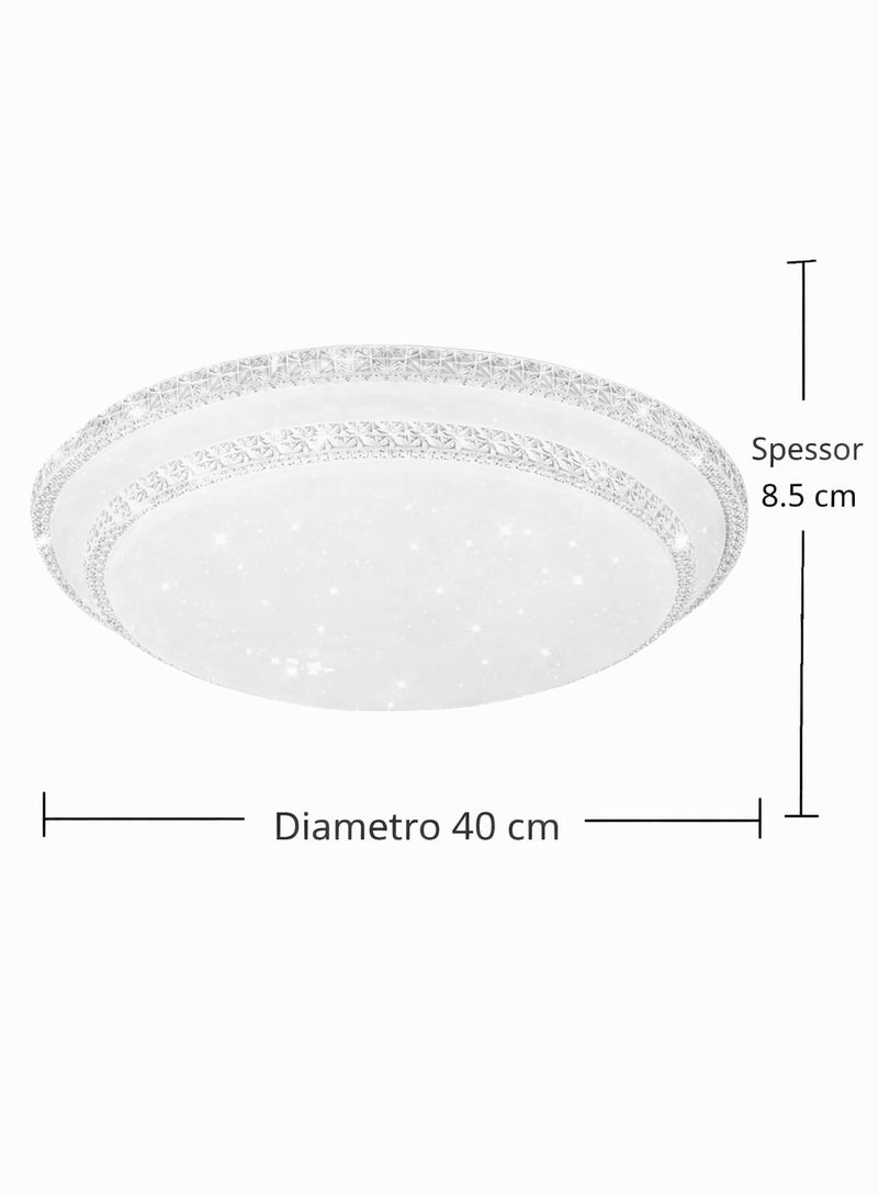 الثريات مصباح سقف LED دائري 40 سم – إضاءة مودرن بثلاثة ألوان (دافئ / أبيض / محايد) مناسب لغرفة المعيشة والنوم - Image 4
