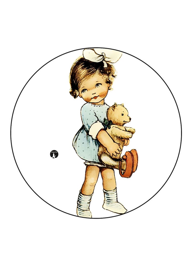 RKN Girl Printed Large Round Pin Badge Multicolour - Image 1