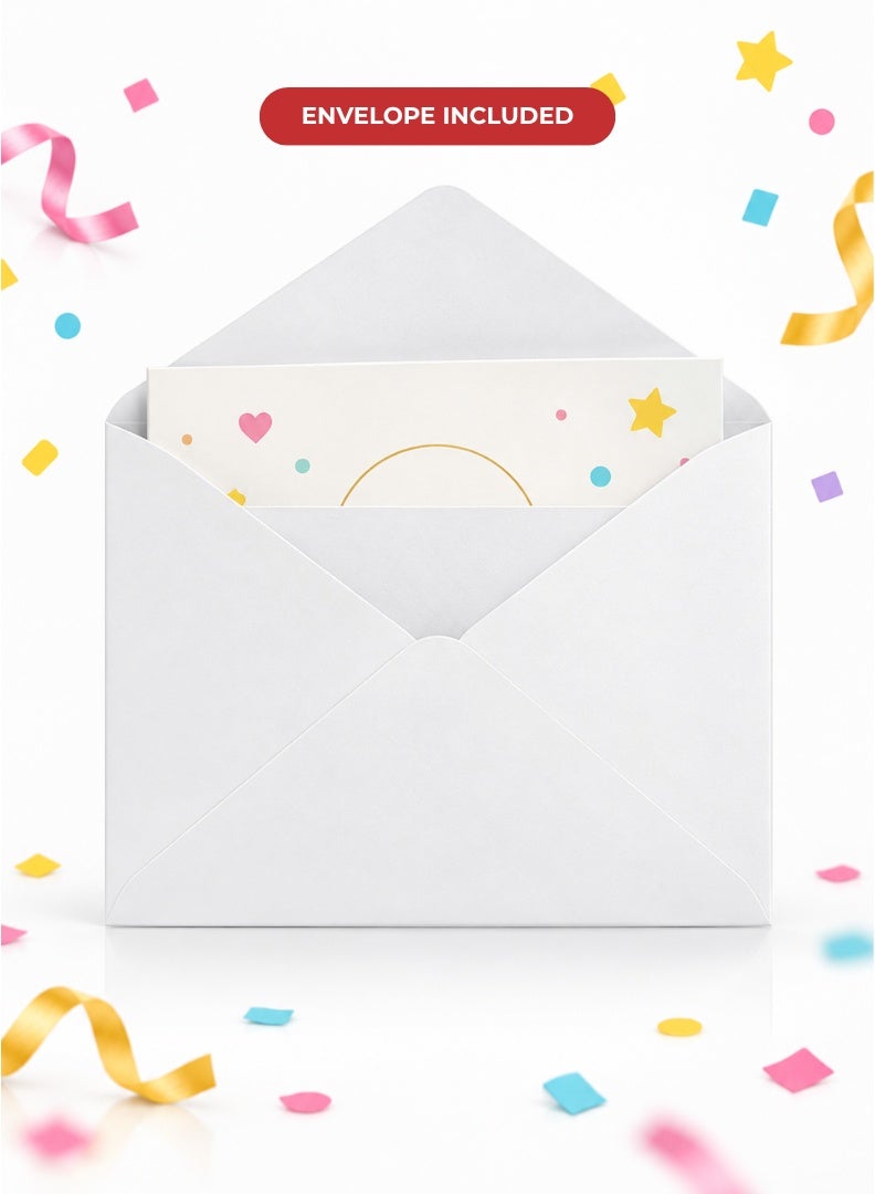 ITALO Musical Birthday Greeting Card with Colorful Candle Design, Plays Happy Birthday Song When Opened | White - Image 5