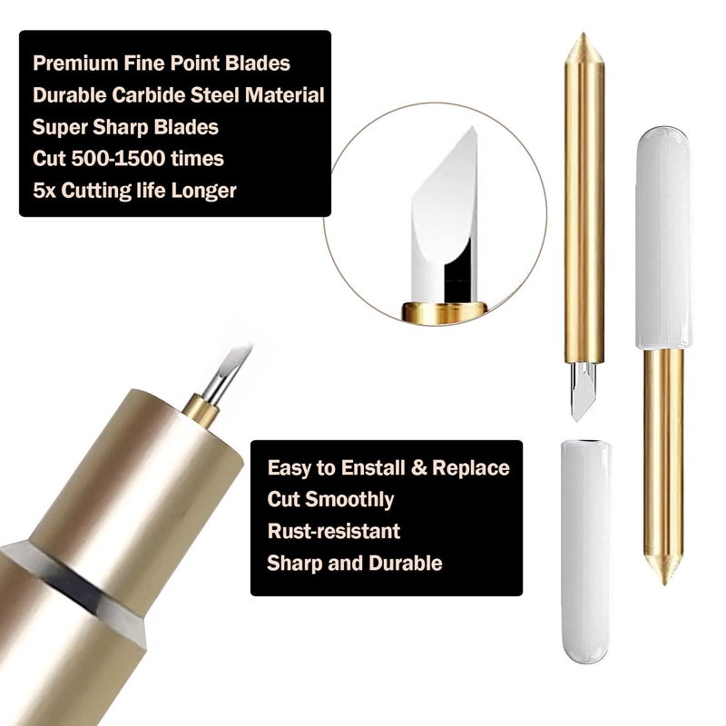 Niantime 20PCS Premium Fine Point Blade Compatible for Maker/Maker 3 Cutting Machines, Replacement Cutting Blades Compatible with Explore Air/Air 2/Explore Air 3, (Premium Fine Point Blades) - Image 4