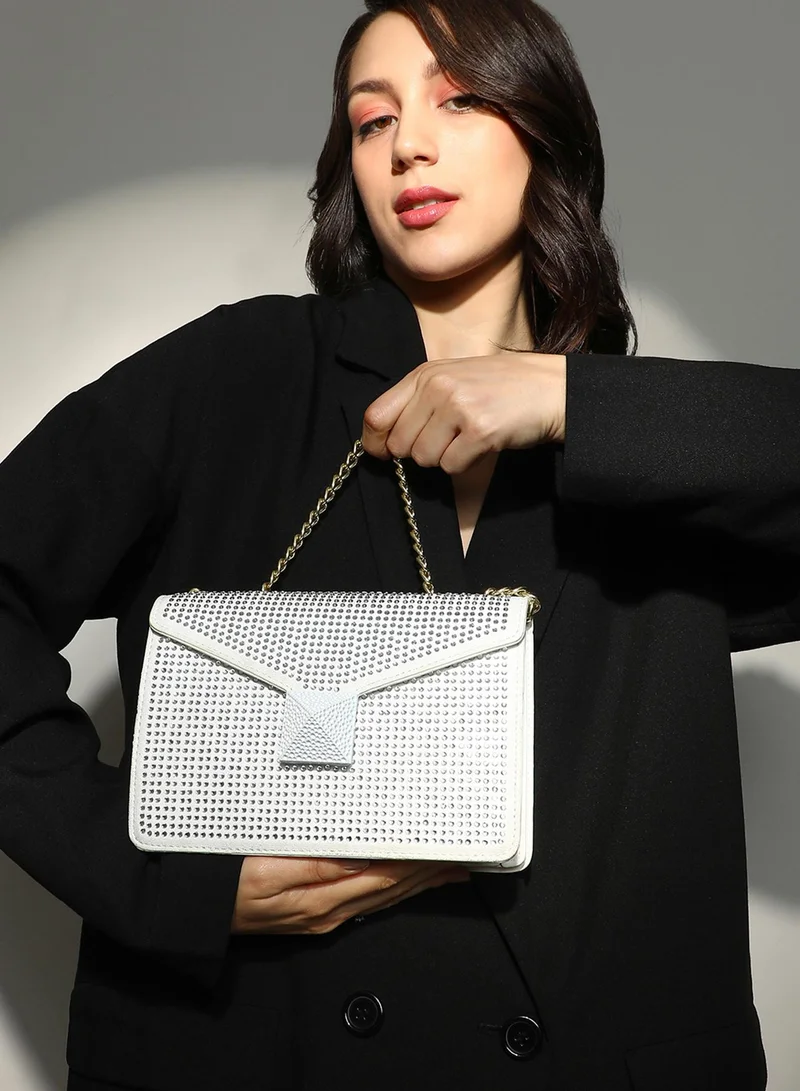 Haute Sauce Women's The Stud Sling Bag - Ivory White