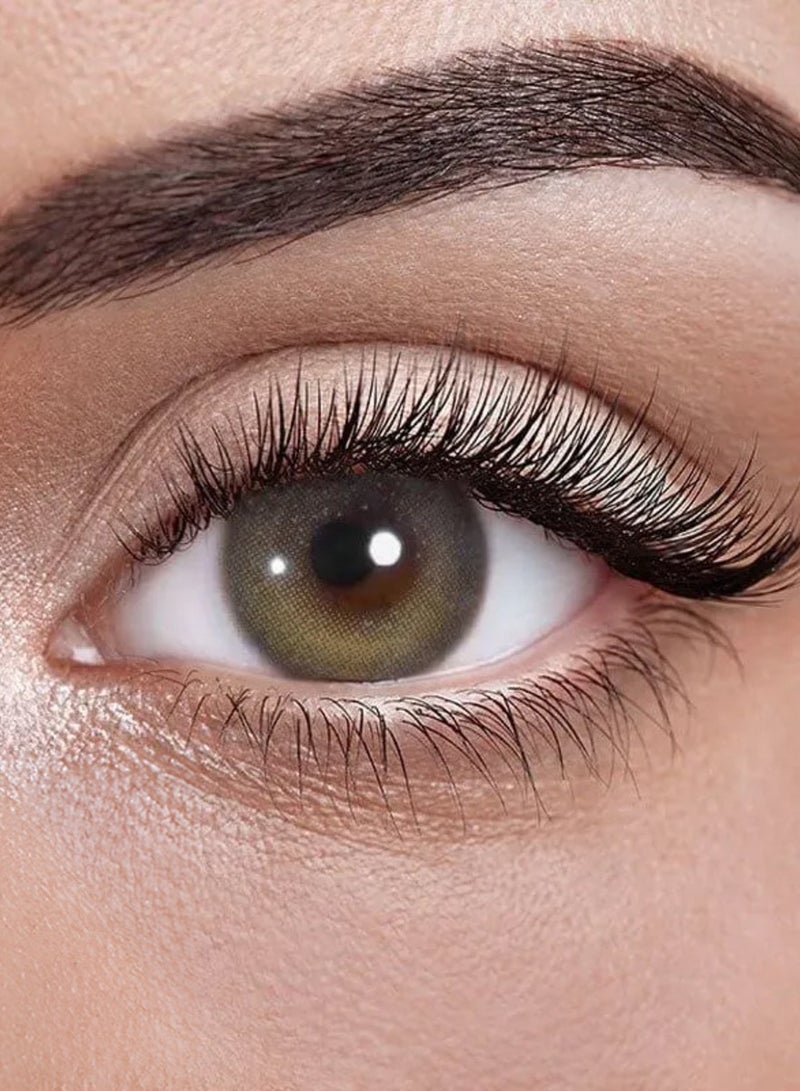 Unibling Crescent of Light Yearly Colored Contact Lenses, Unisex Cosmetic Contact Lenses, Enlargement Collection, Light Brown, With Case - Image 3