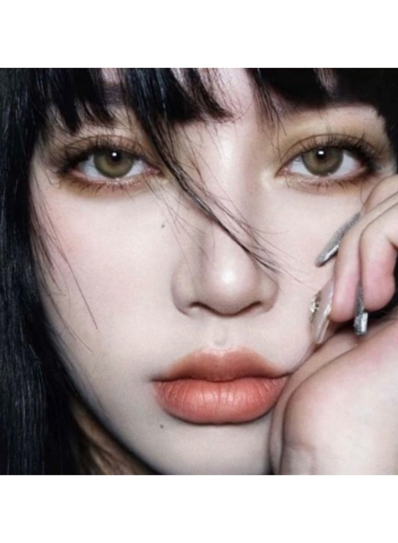 Unibling Crescent of Light Yearly Colored Contact Lenses, Unisex Cosmetic Contact Lenses, Enlargement Collection, Light Brown, With Case - Image 2