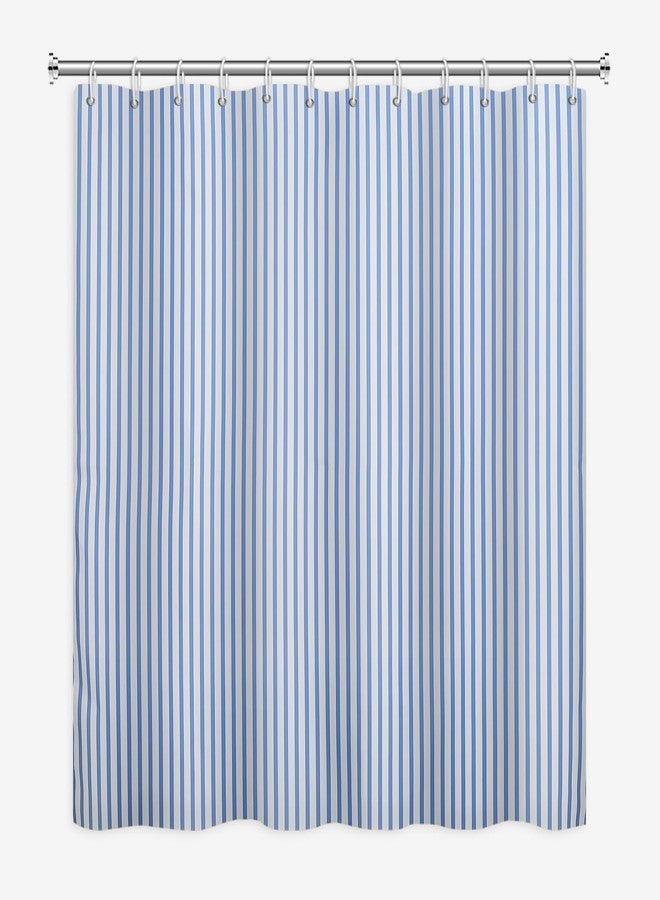 Umpoo Abstract Stripes Fabric Bathroom Shower Curtain - Sky Blue Lines Modern Minimalist Shower Curtain with Hooks - Polyester Waterproof Artistic Decor, 48x72 Inch - Image 4