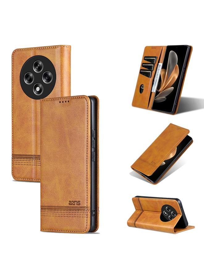 The Bros Case For OPPO Reno12 F 4G Magnetic Calf Texture Flip Leather Phone Case