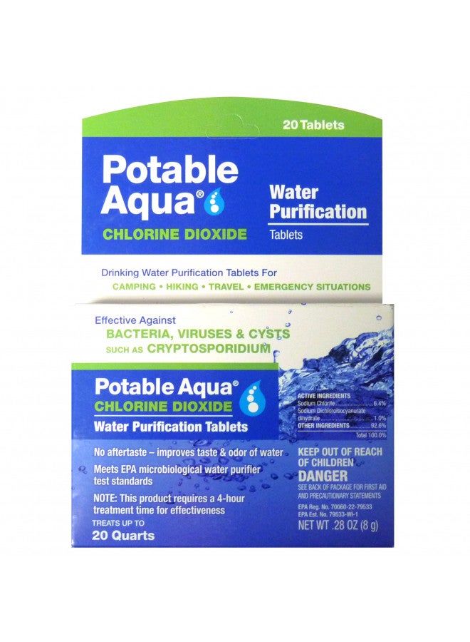 Potable Aqua Chlorine Dioxide Water Purification Tablets - 20 Count - Image 2