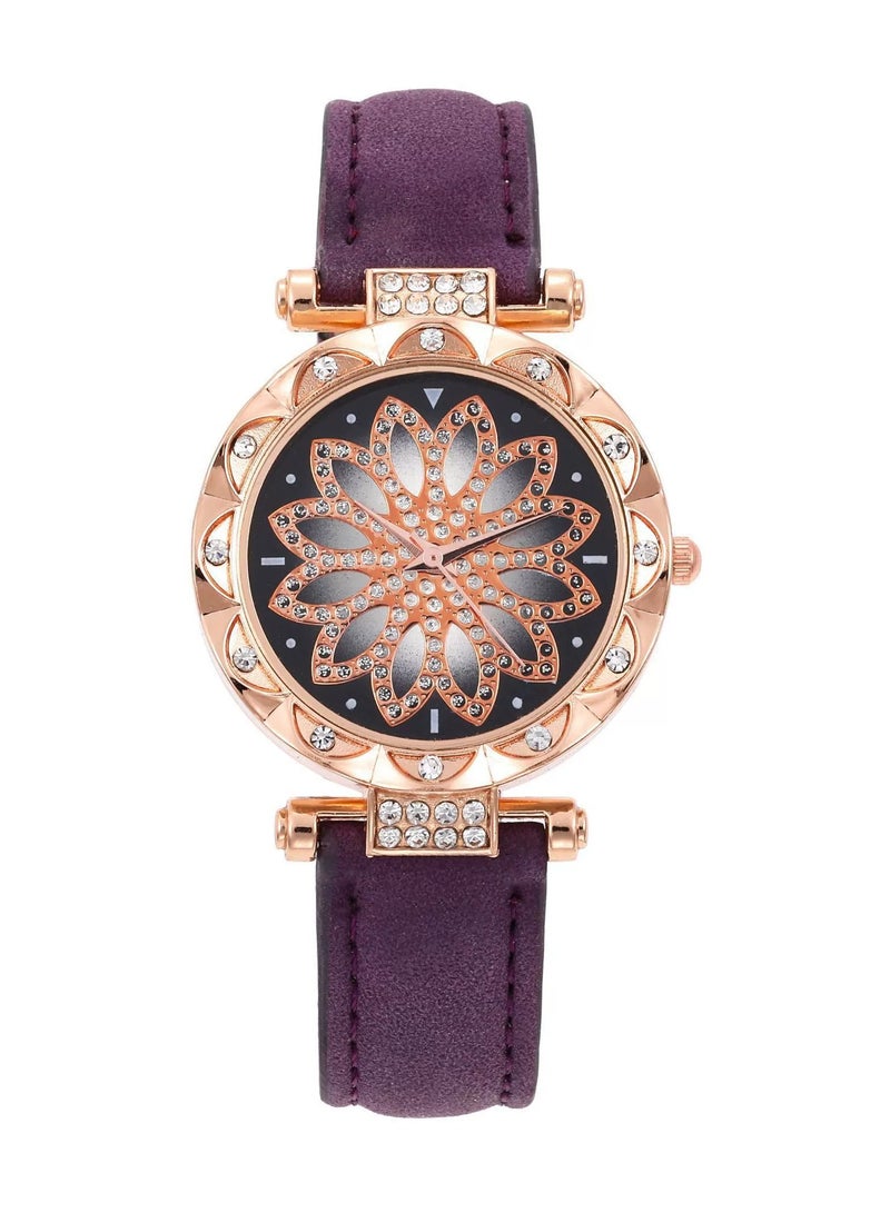 2025 Luxury Women's Watch & Jewelry Gift Set - Elegant Diamond Quartz Wristwatch with Necklace, Earrings & Ring - Stylish Business/Party Accessories for Women - Image 2