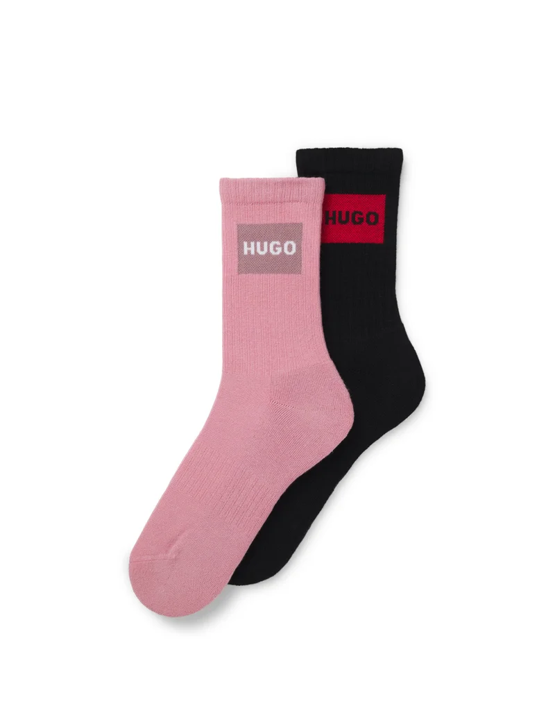Two-pack of short-length socks with red logos