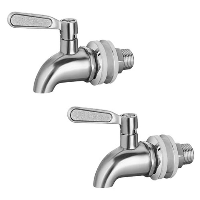 BTSKY 2 Pack Stainless Steel Beverage Dispenser Replacement Spigot Fits 16mm5/8 inchOpening - No Lead Dispenser Replacement Faucet, Polished Finish