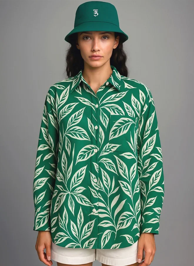 ساسافراس Floral Printed Oversized Shirt for Women