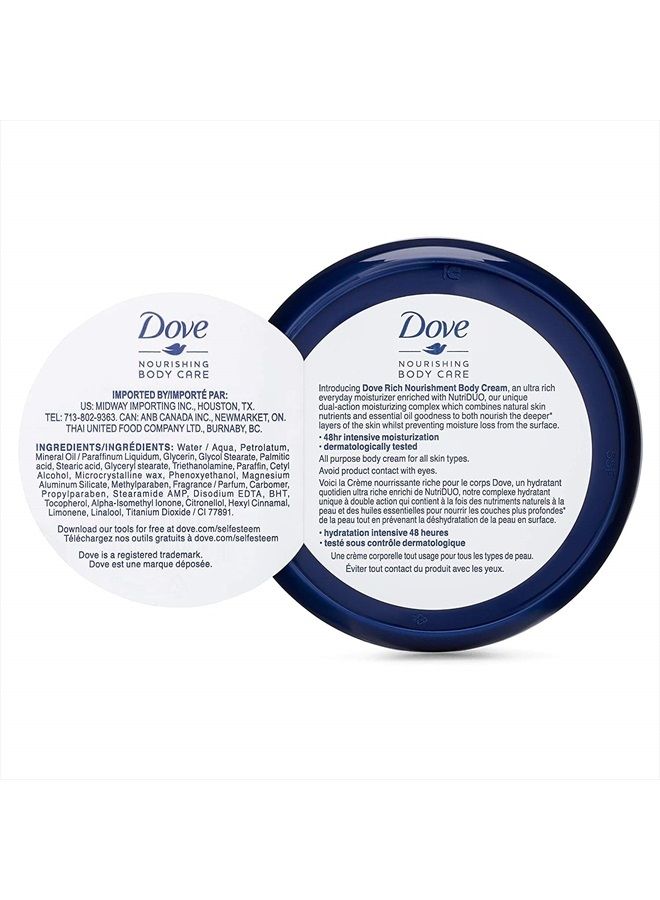 Dove Nourishing Body Care Face, Hand and Body Rich Nourishment Cream for Extra Dry Skin with 48 Hour Moisturization, 2.53 FL OZ (Pack of 6) - Image 4