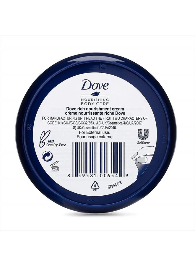 Dove Nourishing Body Care Face, Hand and Body Rich Nourishment Cream for Extra Dry Skin with 48 Hour Moisturization, 2.53 FL OZ (Pack of 6) - Image 3