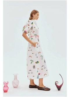 Madam Uniq Casual Vacation Lantern Sleeve Loose Shirt Dress  - Image 3