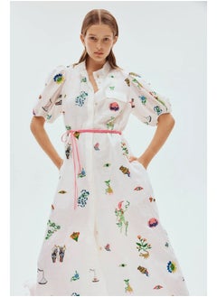 Madam Uniq Casual Vacation Lantern Sleeve Loose Shirt Dress  - Image 4
