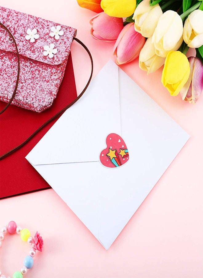 Jovitec 300 Pieces Heart Stickers Valentines Heart Adhesive Stickers 60 Adorable Designs for Valentine's Day Decorative Stickers - Image 4