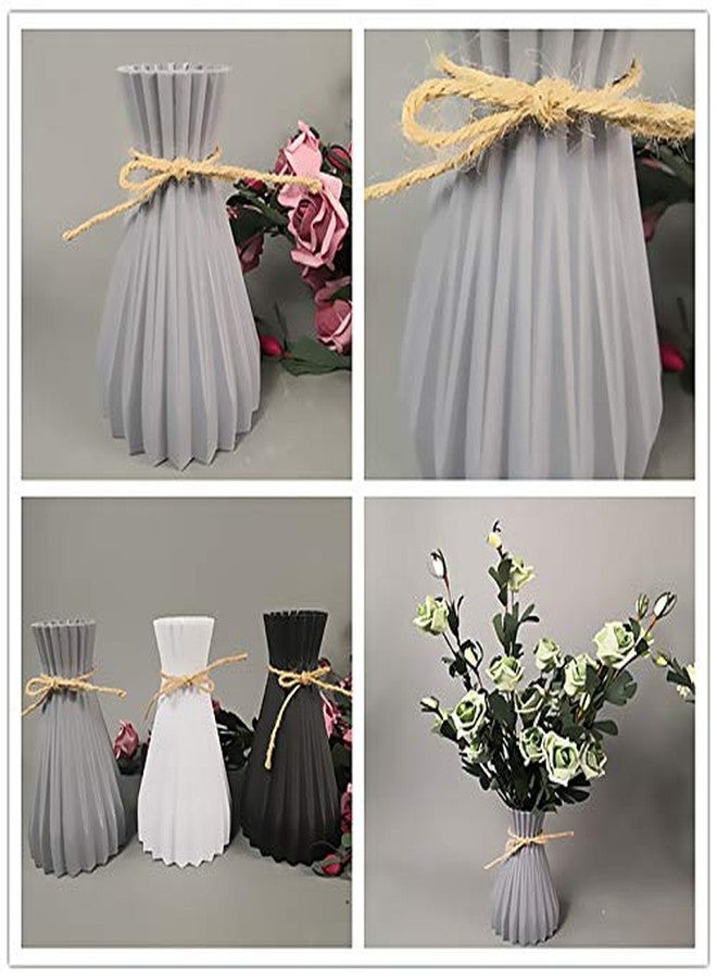 Houkiper Plastic vase, Vases for Flowers Ceramic Look Unbreakable Home Decoration Vase European Wedding for Home Decor, Living Room, Table, Home, Office, Black - Image 5