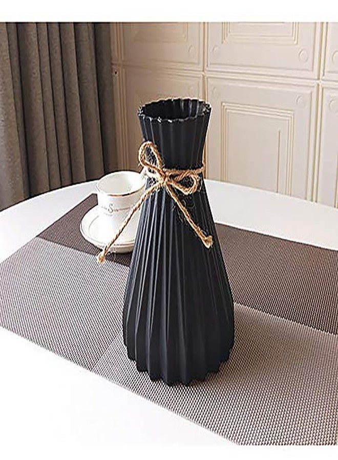 Houkiper Plastic vase, Vases for Flowers Ceramic Look Unbreakable Home Decoration Vase European Wedding for Home Decor, Living Room, Table, Home, Office, Black - Image 4