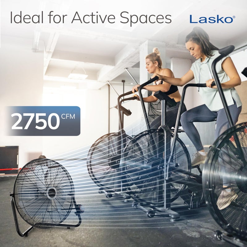 Lasko 20" Black High Velocity Wall Mount Fan with Pivoting Head - 3 Speeds, Ideal Wall Mount Fan or Floor Fans for Home, Garage, Attic, 2264QM - Image 4