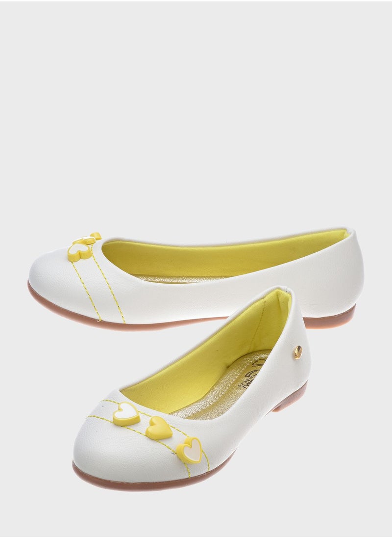 Klin - Kids Heart Print Slip On Ballerinas - Image 1