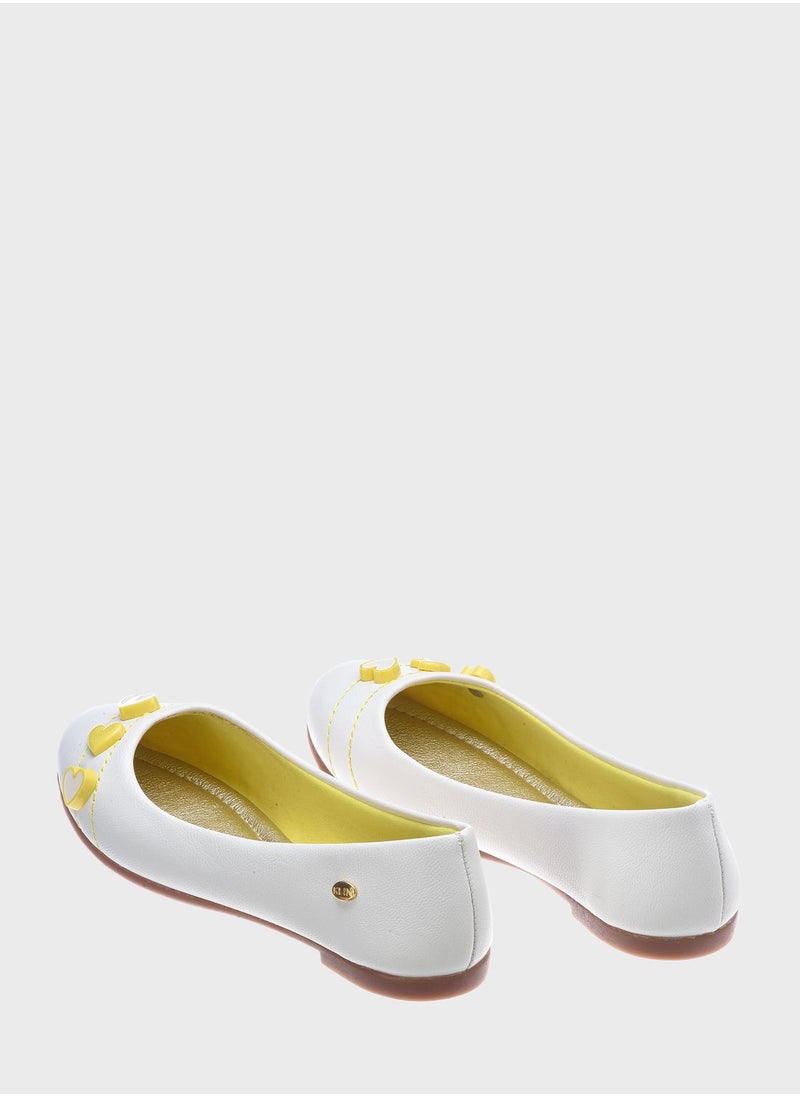 Klin - Kids Heart Print Slip On Ballerinas - Image 1