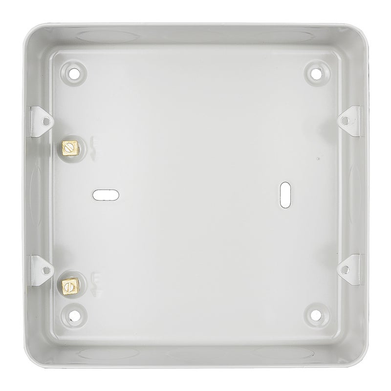 Schneider Electric Exclusive Metal Clad Surface Grid Mounting Box, 6–8 Gangs, Grey – GBG03