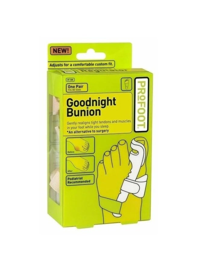 منظم تخفيف ورم إبهام القدم القابل للتعديل من Good Night، جبيرة ليلية لحماية إصبع القدم المطرقية وإبهام القدم - زوج واحد من Catch.Up (2، أبيض) - Image 1