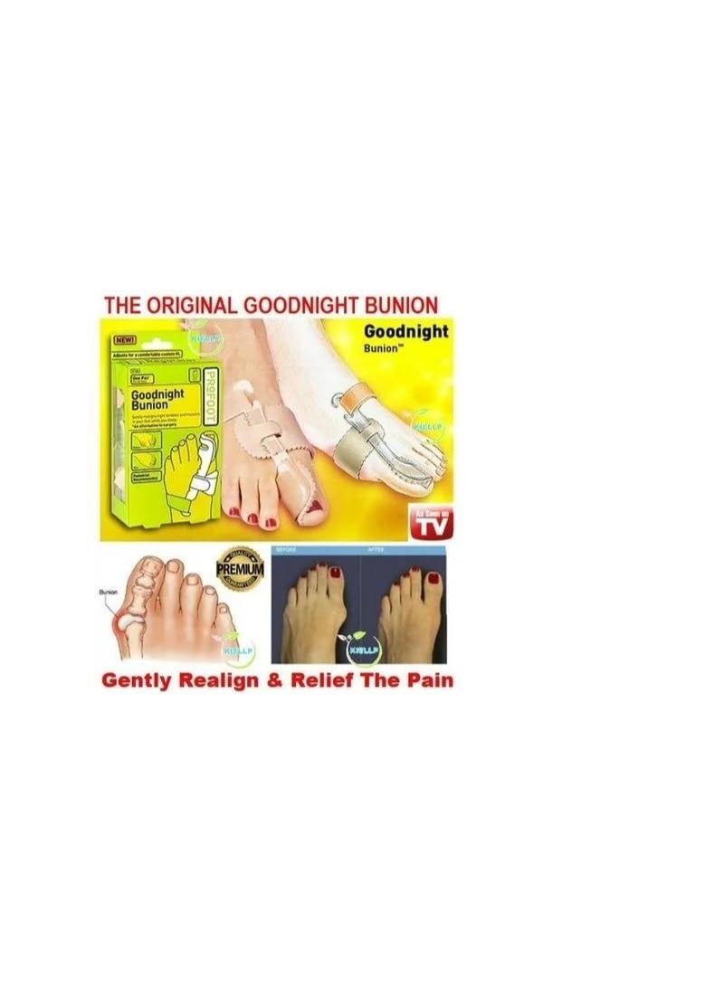 منظم تخفيف ورم إبهام القدم القابل للتعديل من Good Night، جبيرة ليلية لحماية إصبع القدم المطرقية وإبهام القدم - زوج واحد من Catch.Up (2، أبيض) - Image 4