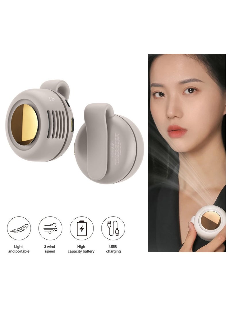 BlueFire Portable Mini Leafless Clip Fan for Waist, Neck & Collar - 360° Adjustable USB Rechargeable Bladeless Personal Fan | 900mAh Battery for 5Hrs Cooling | Ideal for Outdoor, Travel & Work - Stay Cool & Comfortable! - Image 1