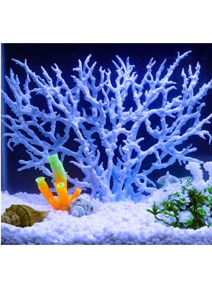 Artificial Coral Plant for Fish Tank - Blue Resin Aquarium Decoration - 1 Pack 19x24cm - Image 1