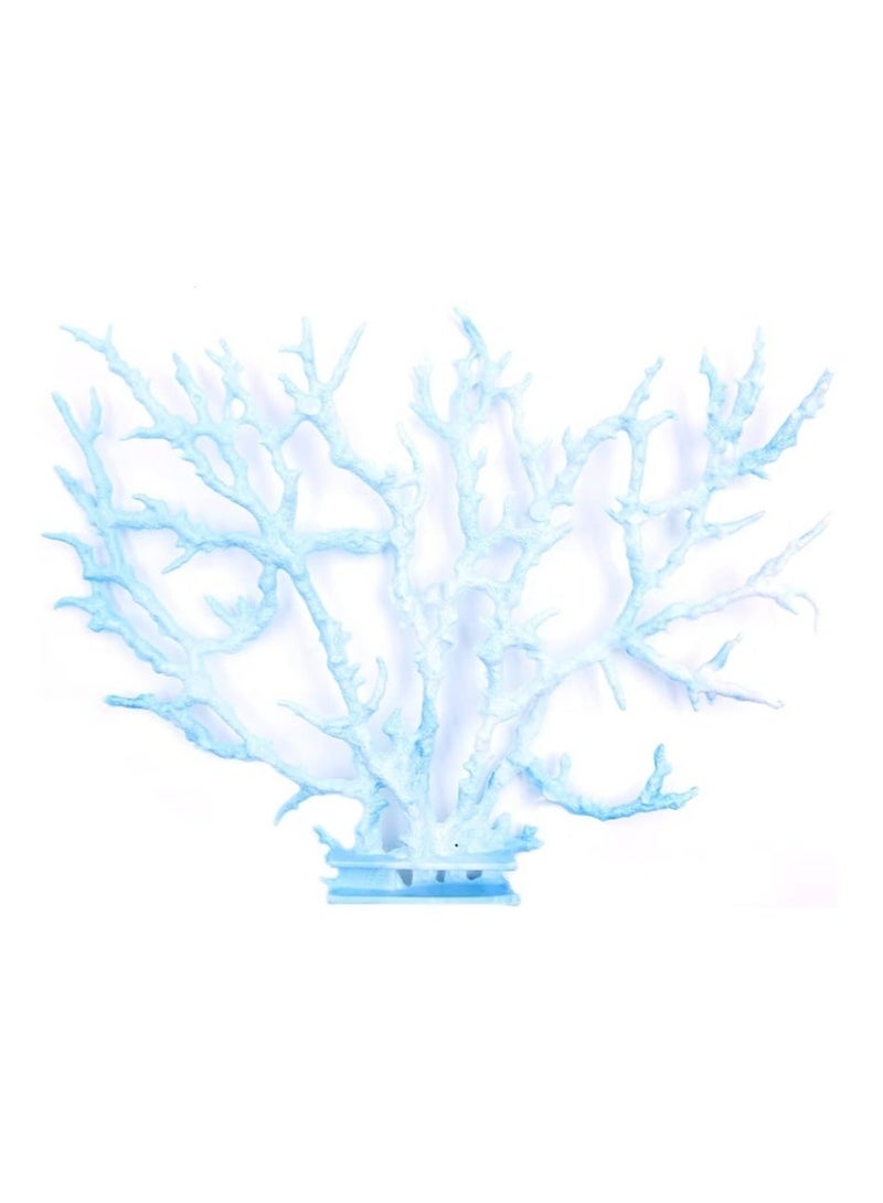 Artificial Coral Plant for Fish Tank - Blue Resin Aquarium Decoration - 1 Pack 19x24cm - Image 2