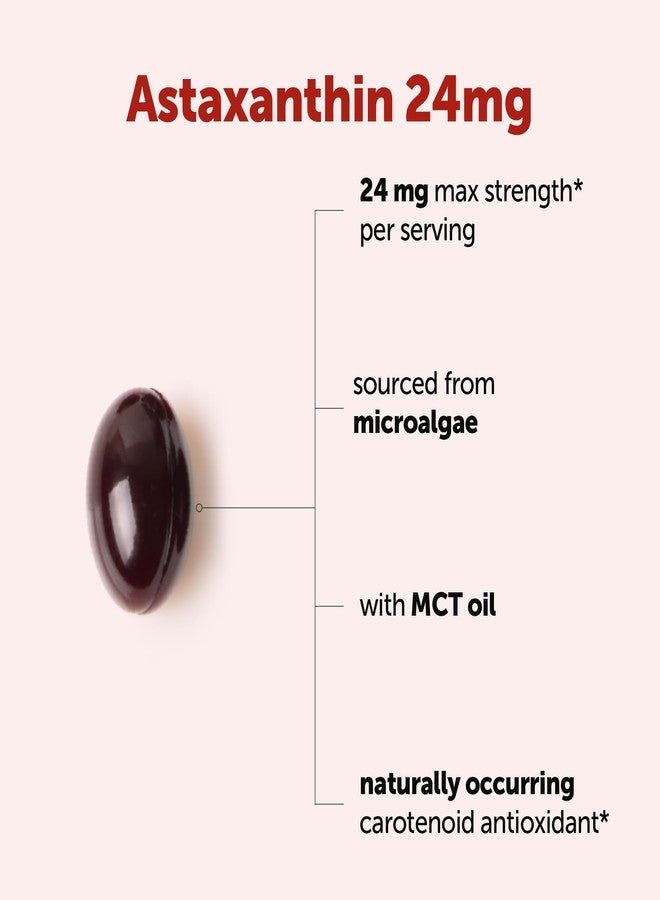Micro Ingredients Astaxanthin 24mg with MCT Oil, 60 Softgels, 2 Month Supply | Max Strength Astaxanthin Antioxidant Supplements | Fresh Microalgae Source | Non-GMO, Gluten Free, No Soy - Image 3