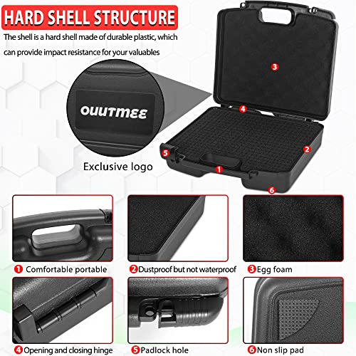 OUUTMEE Portable Hard Case 12.2" x 9.85" x 3.77" with Customizable Diced Foam,Protects for Equipments, Electronics, Tools, Microphones, Recorder and More - Image 4