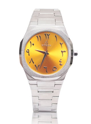 Men's Silver Wrist Watch Yellow Dial with Arabic Numbers - pzsku/ZE631750D4EE386217105Z/45/_/1724530076/4900054b-d4d3-4e5c-ae26-da5e832ee2ef