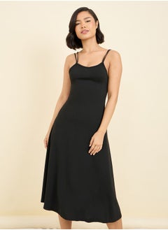 Styli Butterfly Back Double Strap Slip Dress  - Image 3