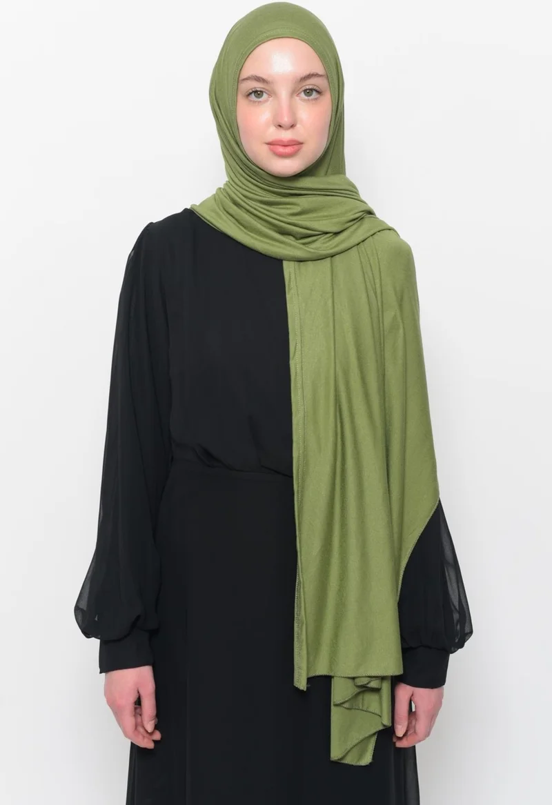 Altobeh Ready Practical Interlocking Luxury Organic Plain Combed Cotton Shawl Even Aligned - Pistachio Green