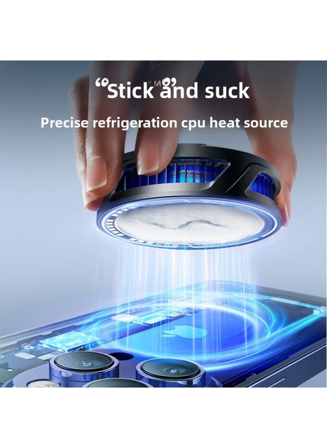 Generic 2025 Summer Mobile Phone Magnetic Radiator Semiconductor Refrigeration Super Cooling Mobile Phone Universal Radiator-Color:Special For Games/live Broadcasts [strong Magnetic Adsorption] Universal For Mobile Phones And Tablets/white Digital Display Model + Free Finger Cots  - Image 4