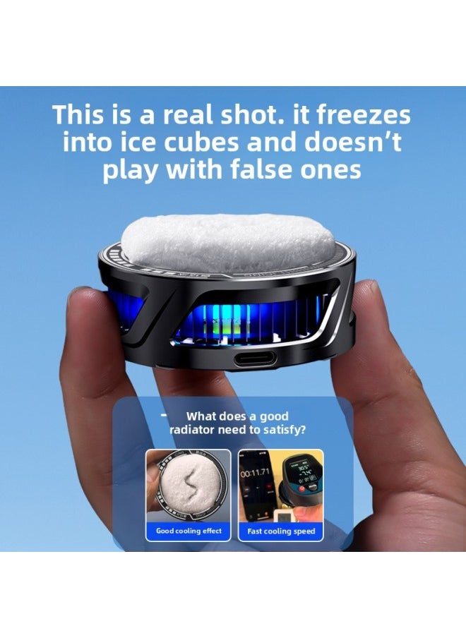 Generic 2025 Summer Mobile Phone Magnetic Radiator Semiconductor Refrigeration Super Cooling Mobile Phone Universal Radiator-Color:Special For Games/live Broadcasts [strong Magnetic Adsorption] Universal For Mobile Phones And Tablets/white Digital Display Model + Free Finger Cots  - Image 3