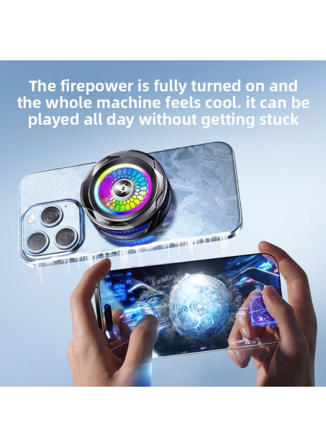 Generic 2025 Summer Mobile Phone Magnetic Radiator Semiconductor Refrigeration Super Cooling Mobile Phone Universal Radiator-Color:Special For Games/live Broadcasts [strong Magnetic Adsorption] Universal For Mobile Phones And Tablets/white Digital Display Model + Free Finger Cots  - Image 5