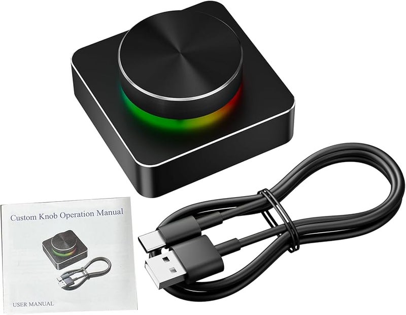 مقبض تحكم الوسائط المتعددة مع إضاءة RGB لضبط الصوت والتوصيل لسطح المكتب والكمبيوتر المحمول - Image 1