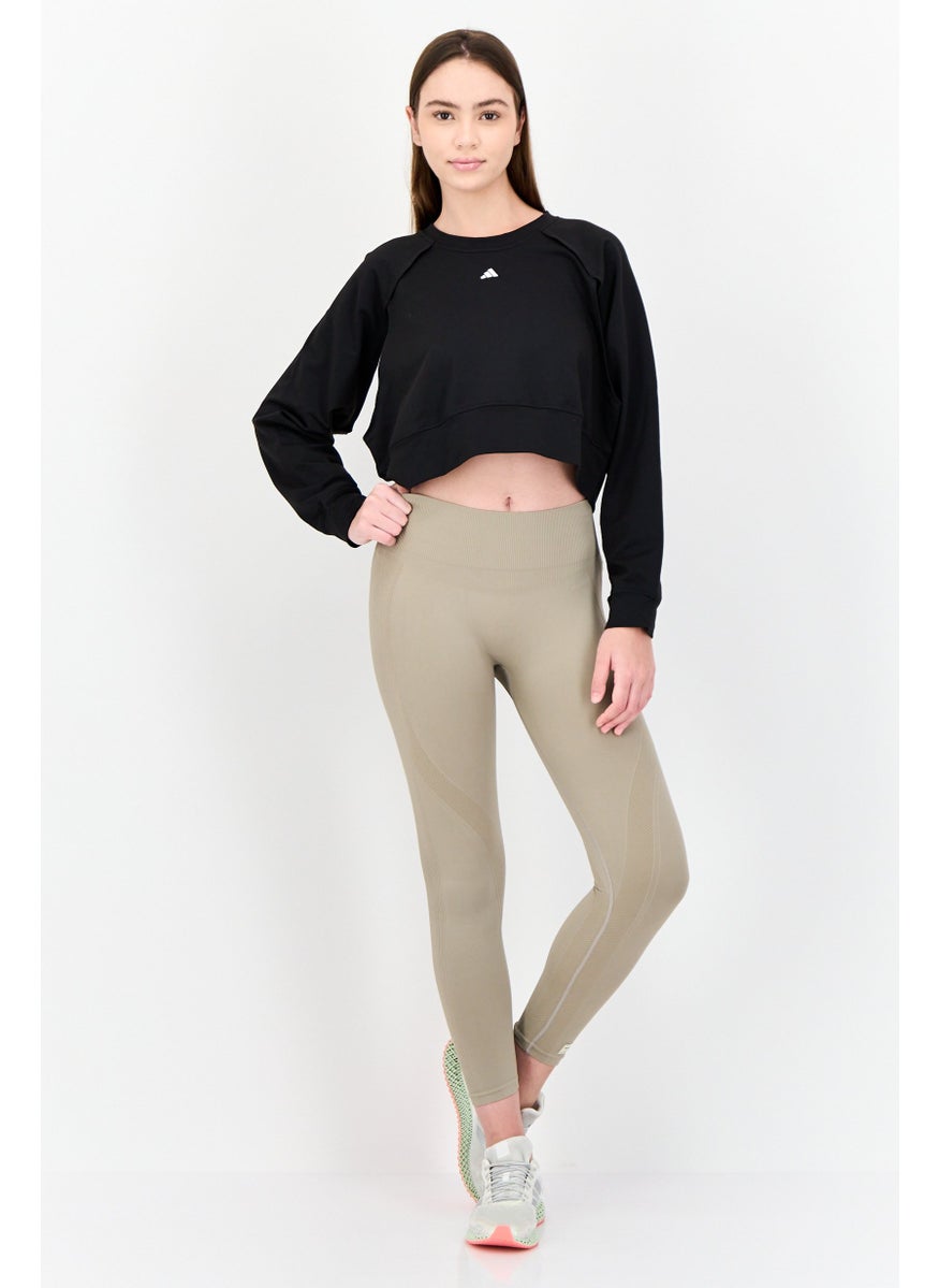 Adidas Women Sportswear Fit Cut Out Long Sleeves Training Sweatshirt, Black  - Image 4