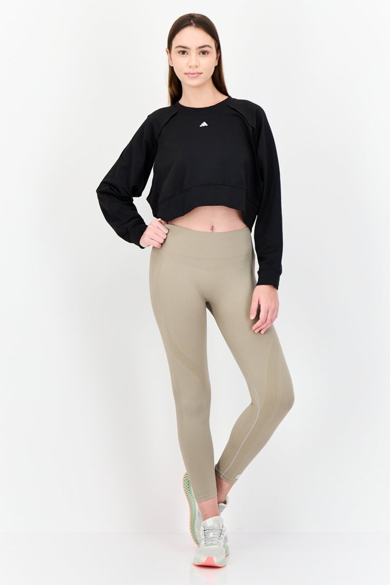 Adidas Women Sportswear Fit Cut Out Long Sleeves Training Sweatshirt, Black - Image 4