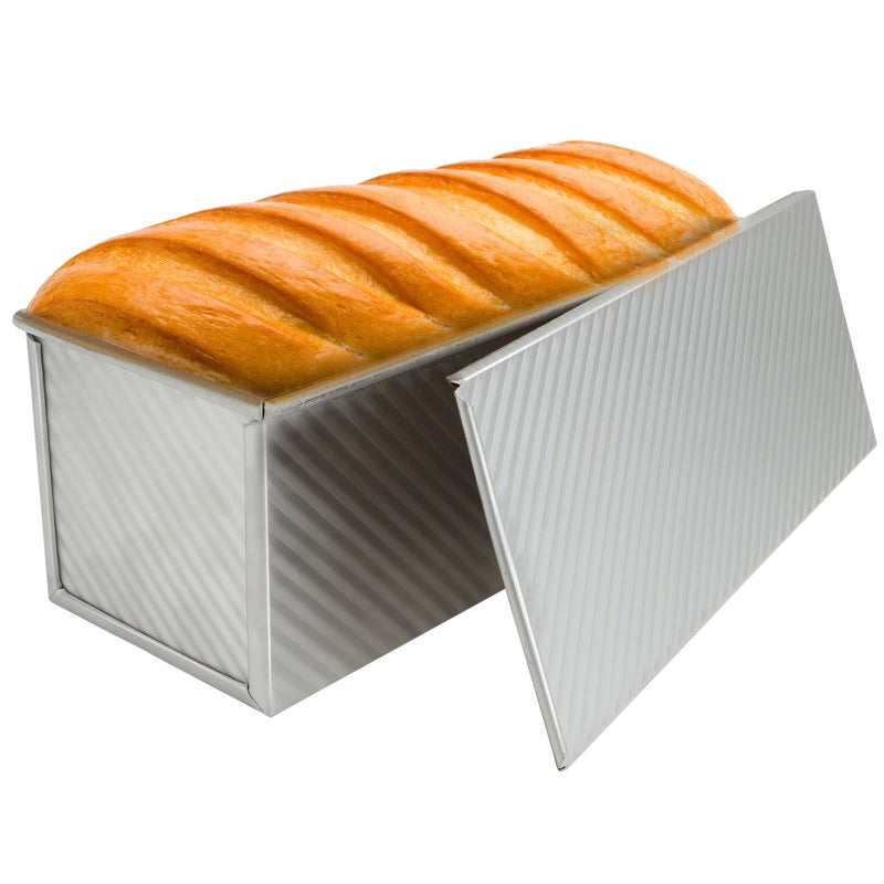 JMIATRY Large Pullman Loaf Tin with Lid 1000g  22lb Dough Non Stick Loaf Tins for Baking 34x135x12cm Bread Tin Aluminum Alloy Loaf Pan for Oven Baking