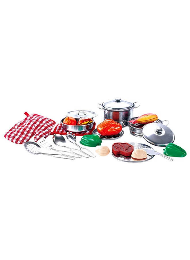 Basmah 23-Piece Portable Sturdy And Durable Stainless Steel Pretend Kitchen Utensils Toy Play Set - Image 2