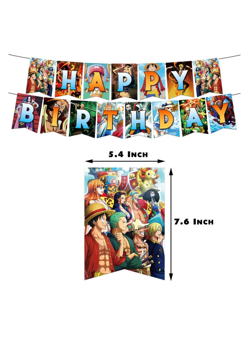 One Piece Birthday Party Supplies, One Piece Birthday Decorations Balloons, Cake Decorations, Cake Decorations, Hanging Vortex for Boys and Girls - Image 2