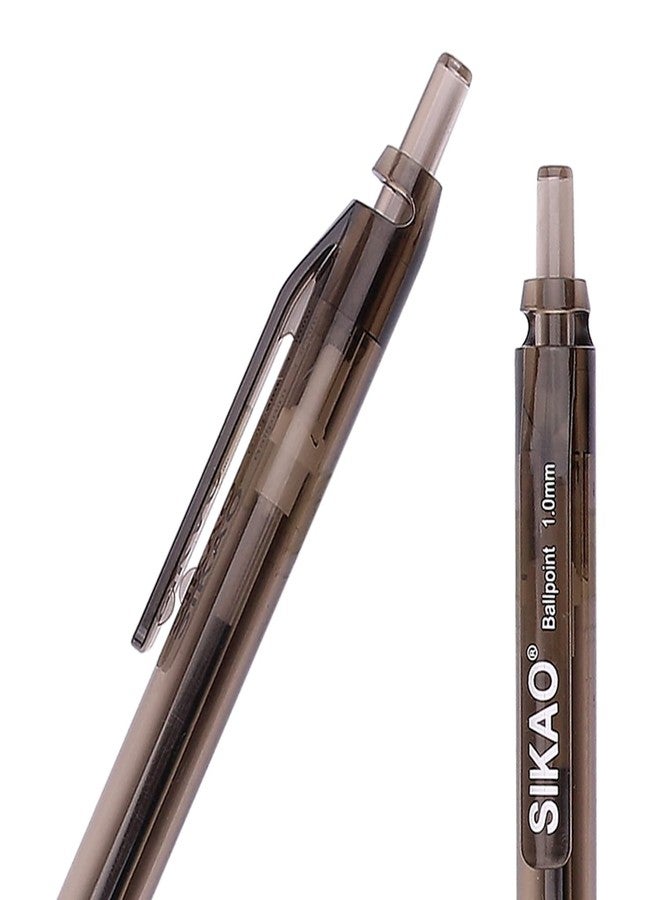 Sikao Black Pens Bulk 60 Pack -Smooth Writing 1.0mm Click Black Ballpoint Pens with Translucent Barrel, Reliable Bulk Pens for Office, School, Home & Restaurant Server Use - Image 3