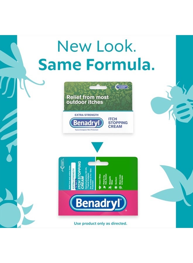 Benadryl Extra Strength Anti-Itch Topical Cream with 2% Diphenhydramine HCI for Itch Relief of Outdoor Itches Associated with Poison Ivy, Insect Bites & More, 1 fl oz - Image 2